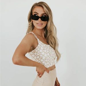 CORAL REEF SWIM DESTINATION TOP | TAN FLORAL